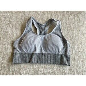 Avia Grey Racerback Padded Sports Bra Size Large